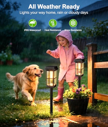 4 Pack Solar Pathway Lights Outdoor (4 Count)