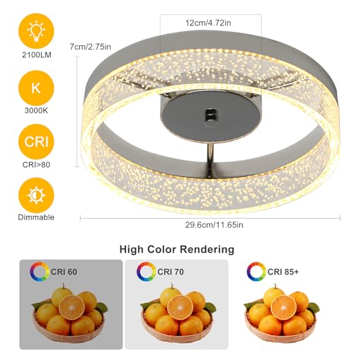 11in Dimmable LED Flush Mount Ceiling Light