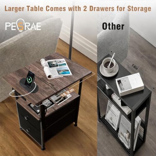 Floor Lamp with Table & 2 Drawers