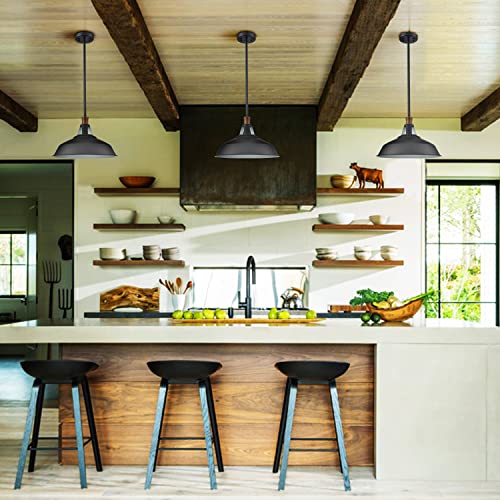 Black Pendant Light Farmhouse Rod Hanging Barn Pendant Light Fixture