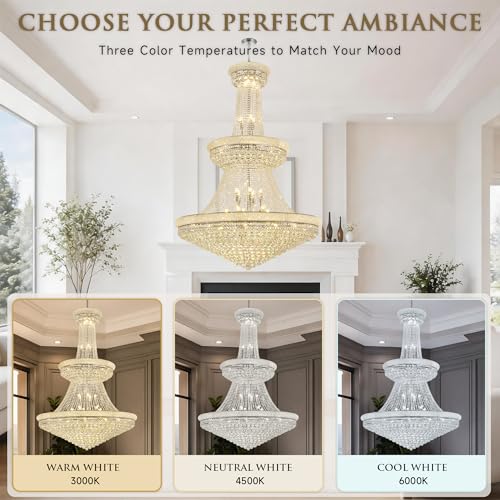 42 Lights Large Crystal Chandelier 48