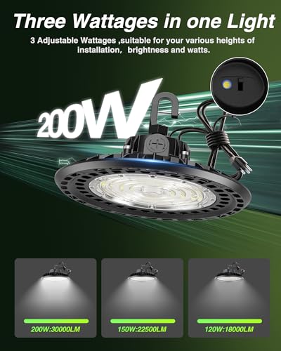 200W 6 Pack Super Bright UFO High Bay Led Shop Lights