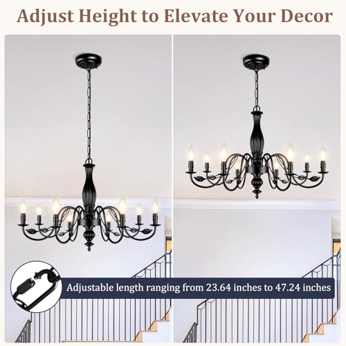 Large Black Farmhouse Chandelier