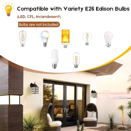 Dusk to Dawn Outdoor Wall Light Fixture (2 Count)