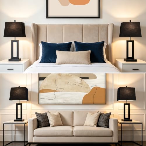 Black Bedside Table Lamp Set of 2 (2 Count)