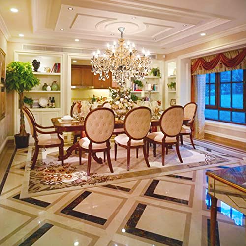Luxury Cognac Crystal Chandelier 18 Lights