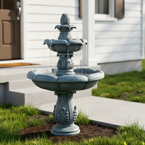48" Grey Water Fountain Outdoor