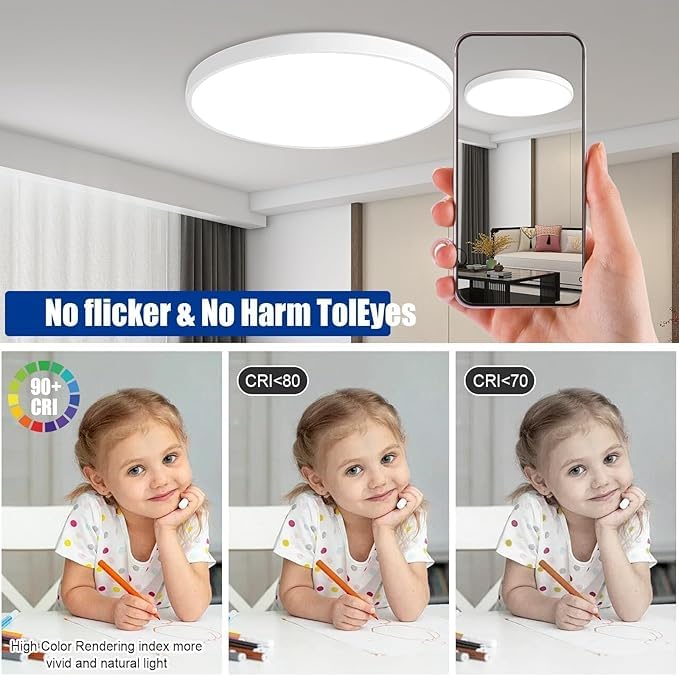 32 Inch Large LED Flush Mount Ceiling Light Fixture