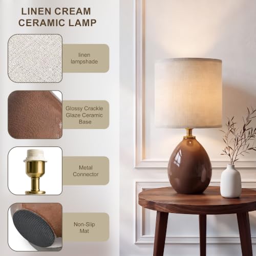 17.7" Ceramic Table Lamps Set of 2 for Living Room Bedroom (2 Count)