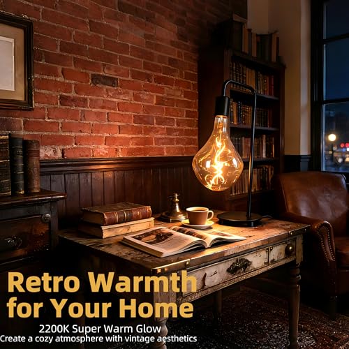 Oversized Irregular Vintage LEDEdison Bulbs Dimmable 2200K 5W Amber E26 2PK (2 Count)
