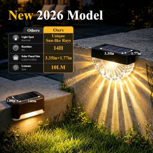 Solar Deck Lights Outdoor (12 Count)