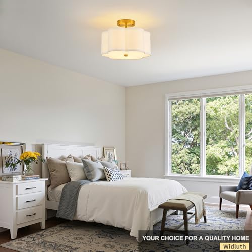 12.9" Gold Semi Flush Mount Ceiling Light