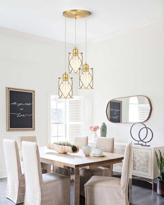 Brushed Gold Dining Room Chandeliers Light Fixtures