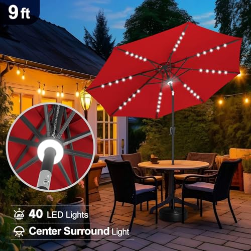 Solar Patio Umbrella with a Centre Light