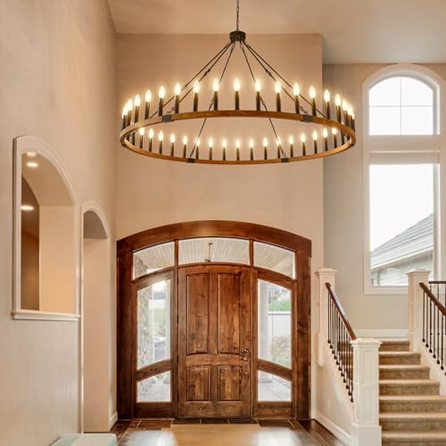 60 Inch Wagon Wheel Chandelier 42