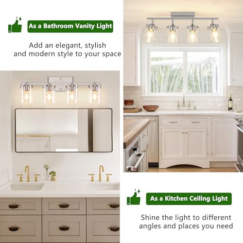 4 Lights Brushed Nickel Kitchen Lighting Fixtures Ceiling