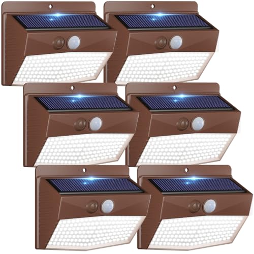 6 Pack Solar Motion Sensor Lights Outdoor Waterproof with 3 Modes (6 Count)