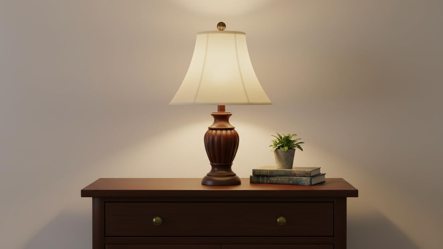 38004 Traditional Handsewn Bell Shaped Collapsible Spider Construction Lamp Shade in Cream