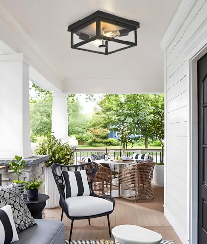Motion Sensor Outdoor Ceiling Light with Remote