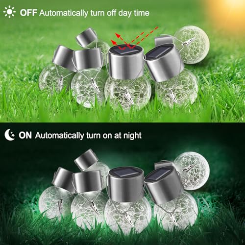 Solar Lights Outdoor Hanging Decorative Globe 8 Pack (8 Count)