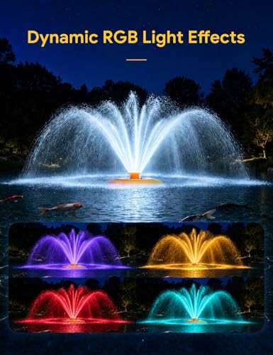 Pond Fountain Aerator with RGB Lights