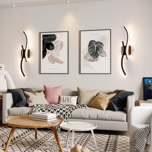 Black Modern Wall Sconce Set of 2