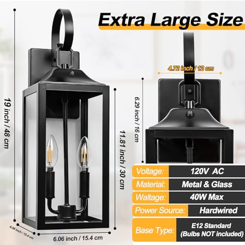 19" Large Dusk to Dawn Outdoor Wall Lantern 2