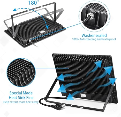 2 Pack 500W LED Flood Light Outdoor (2 Count)