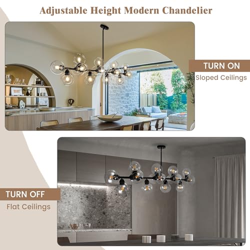 75'' Linear Chandeliers for Dining Room Extra Long Sputnik Chandelier