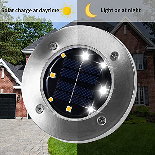 8Pack 4.6Inch Solar Ground Lights Outdoor (8 Count)