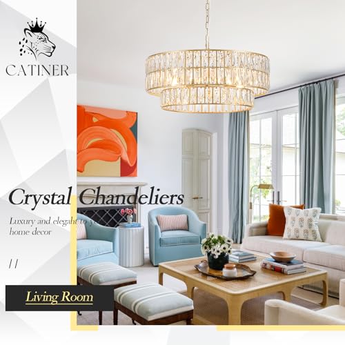 Gold Crystal Chandelier 24" 8