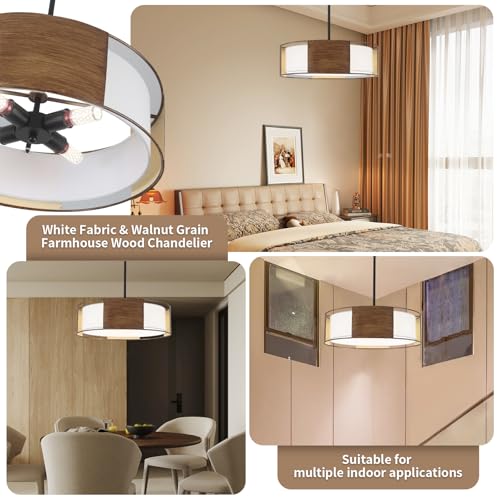 19.7'' Farmhouse Drum Chandeliers for Dining Room