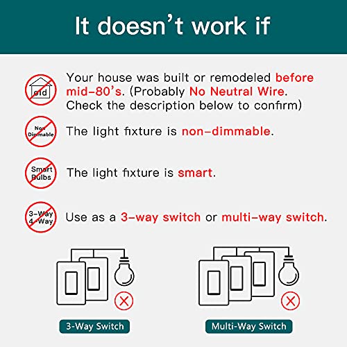 Smart Dimmer Switch 4 Pack (4 Count)