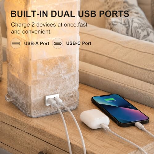 Alabaster Table Lamps with Night Light (2 Count)