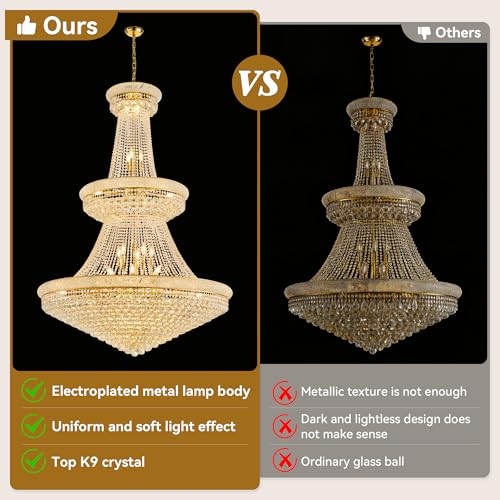 48 Inch Gold Crystal Eiffel Tower Chandelier