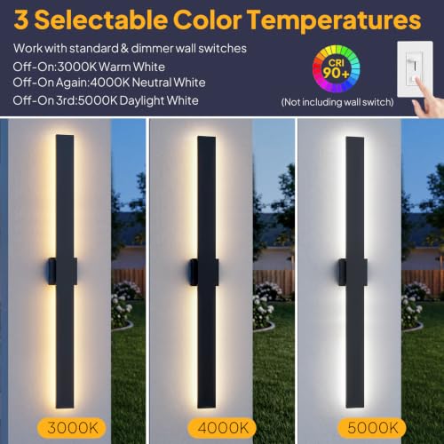 2 Pack 47.2in LED Outdoor Wall Lights (47.2in)