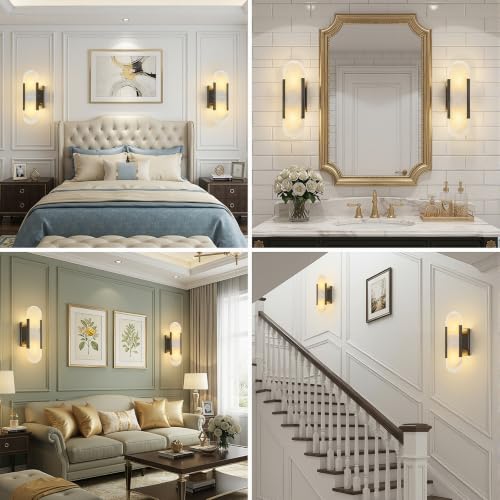 Alabaster Wall Sconces Set of Two