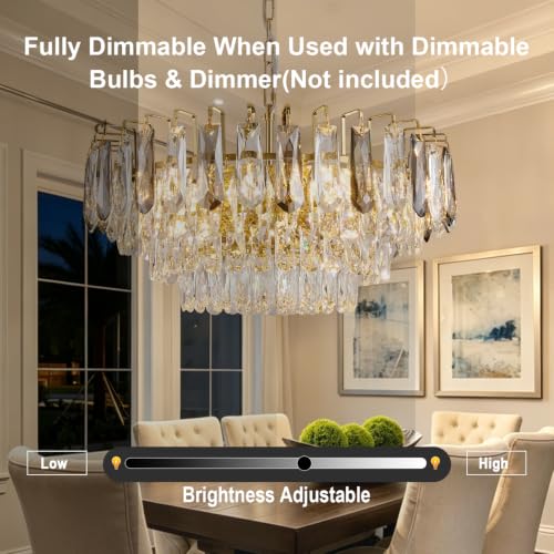 Gold Round Crystal Chandelier