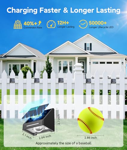 Solar Fence Lights Outdoor Waterproof 10 Pack (10 Count)
