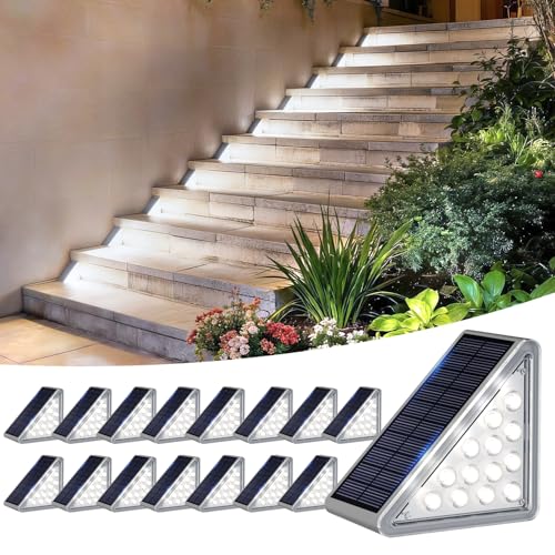 16 Pack Solar Step Lights Outdoor Waterproof