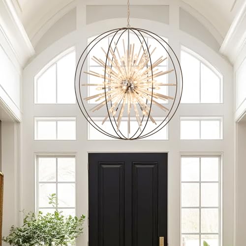 Extra Large Modern Black Crystal Chandelier for High Ceiling Foyer