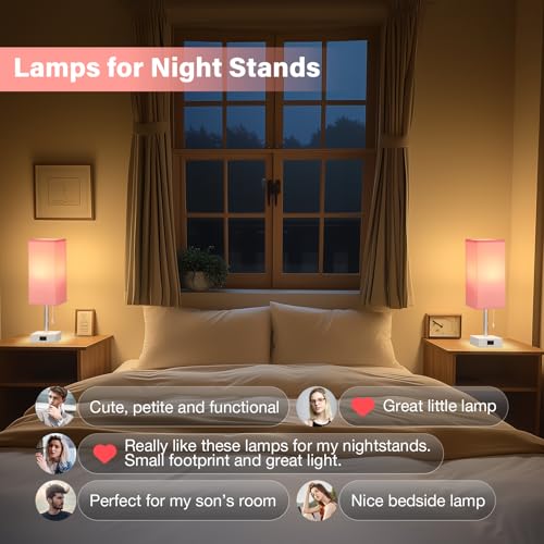 Bedside Lamp for Bedroom Set of 2 (2 Count)