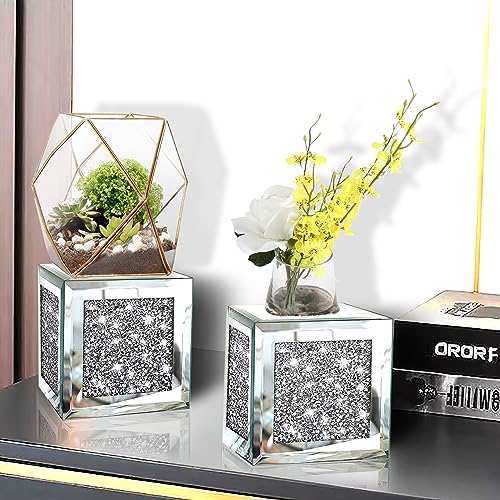 Set of 2 Crystal Crush Diamond Candle Sconces (2 Count)