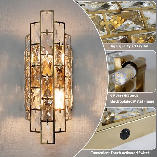 Gold Crystal Wall Sconces Lighting