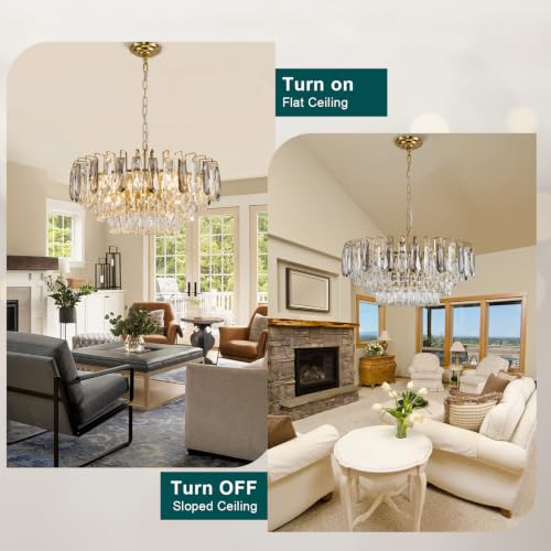 Gold Round Crystal Chandelier
