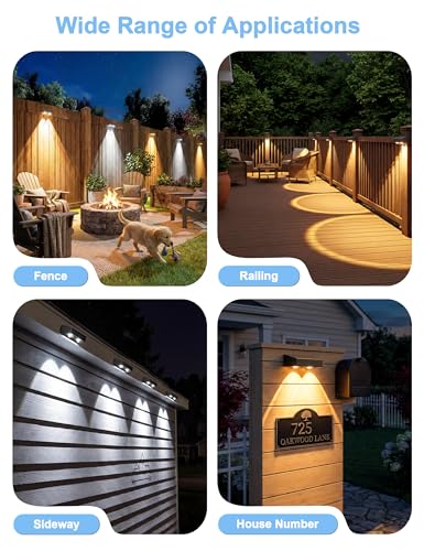 Fence Lights Solar Powered with Remote (8 Count)