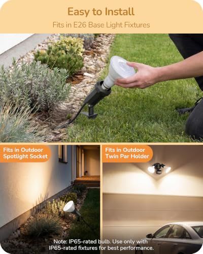 PAR38 LED Flood Light Bulbs Outdoor Dimmable 3000K 1800LM 4 Pack (4 Count)