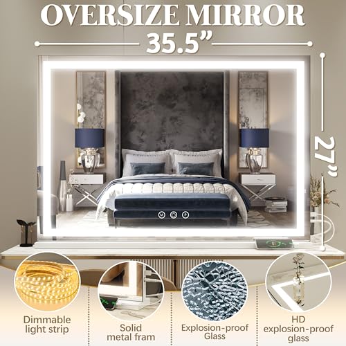 Large Vanity Mirror with Lights