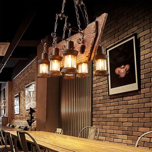 Industrial Wooden Pendant Light