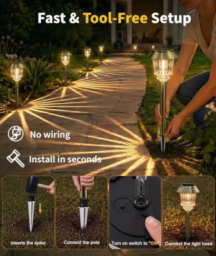 Solar Pathway Lights Outdoor (6 Count)